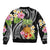 Hau'oli Makahiki Hou Bomber Jacket Aloha Pineapple Tropical Vibe