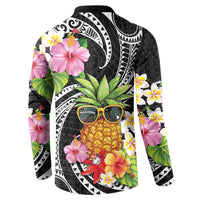 Hau'oli Makahiki Hou Button Sweatshirt Aloha Pineapple Tropical Vibe LT9 - Polynesian Pride