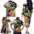 Hau'oli Makahiki Hou Family Matching Off The Shoulder Long Sleeve Dress and Hawaiian Shirt Aloha Pineapple Tropical Vibe