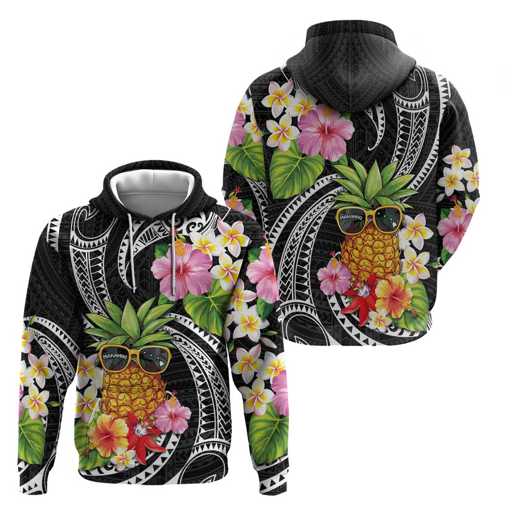 Hau'oli Makahiki Hou Hoodie Aloha Pineapple Tropical Vibe LT9 - Polynesian Pride