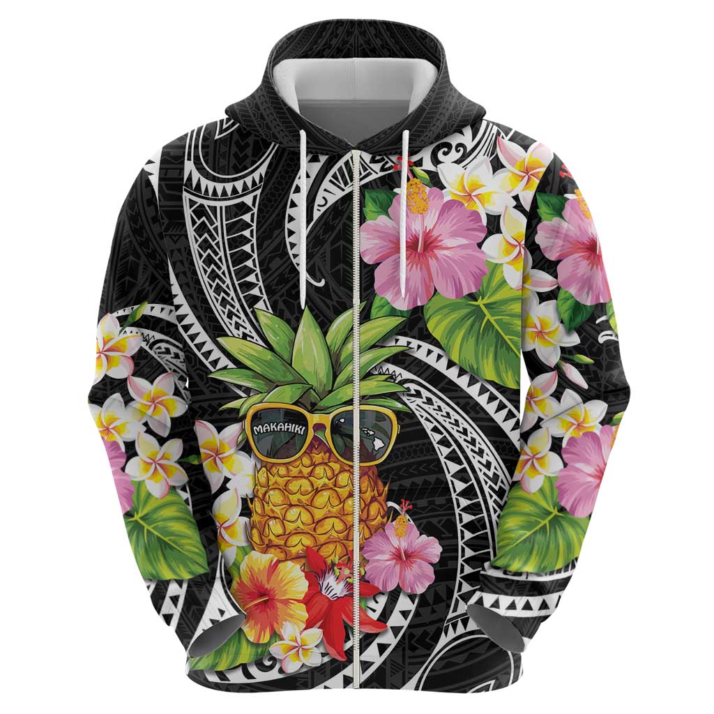 Hau'oli Makahiki Hou Hoodie Aloha Pineapple Tropical Vibe LT9 - Polynesian Pride