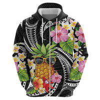 Hau'oli Makahiki Hou Hoodie Aloha Pineapple Tropical Vibe LT9 - Polynesian Pride