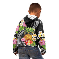 Hau'oli Makahiki Hou Kid Hoodie Aloha Pineapple Tropical Vibe LT9 - Polynesian Pride