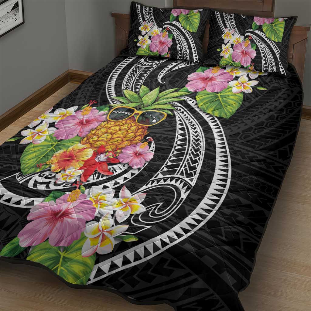 Hau'oli Makahiki Hou Quilt Bed Set Aloha Pineapple Tropical Vibe LT9 - Polynesian Pride