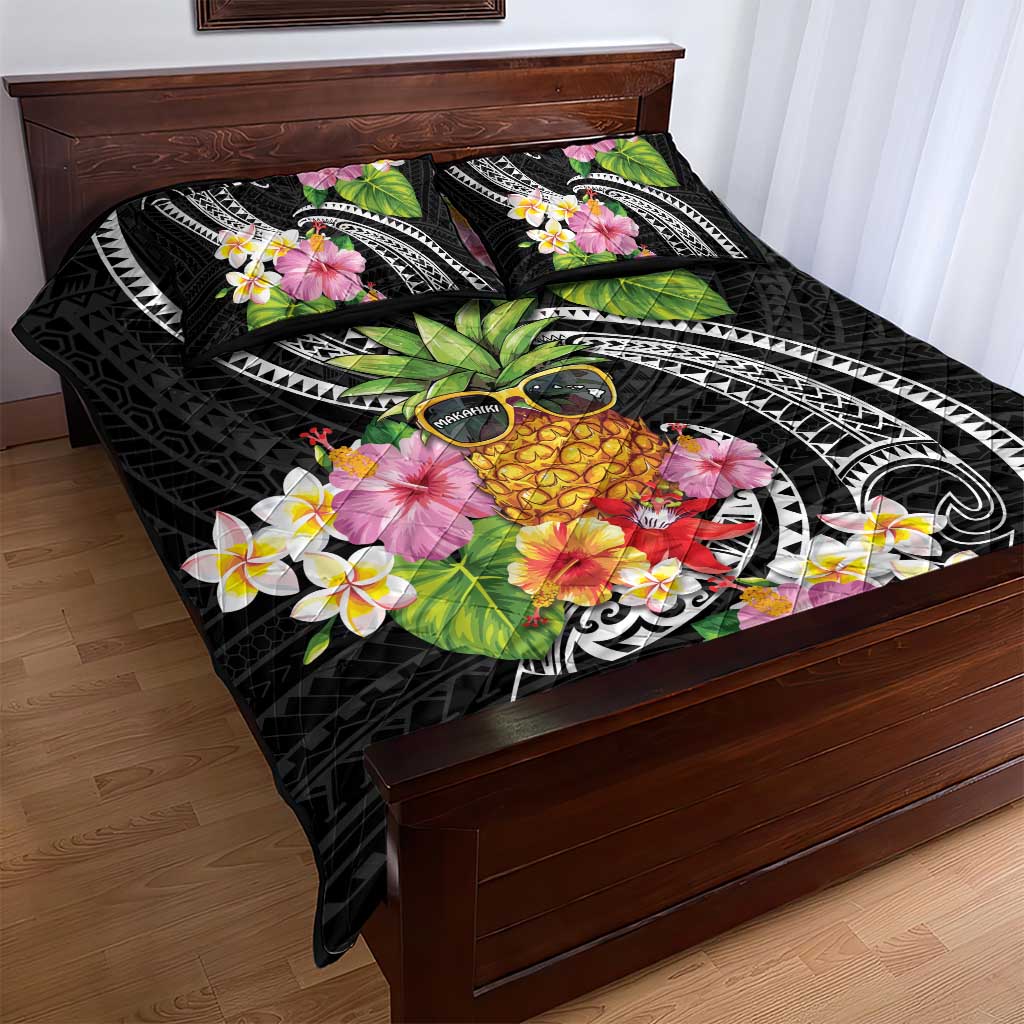 Hau'oli Makahiki Hou Quilt Bed Set Aloha Pineapple Tropical Vibe LT9 - Polynesian Pride