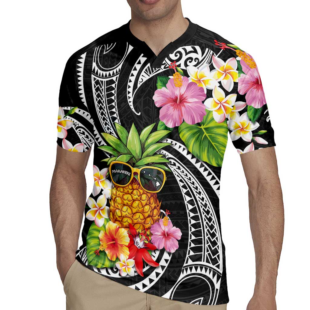 Hau'oli Makahiki Hou Rugby Jersey Aloha Pineapple Tropical Vibe LT9 - Polynesian Pride