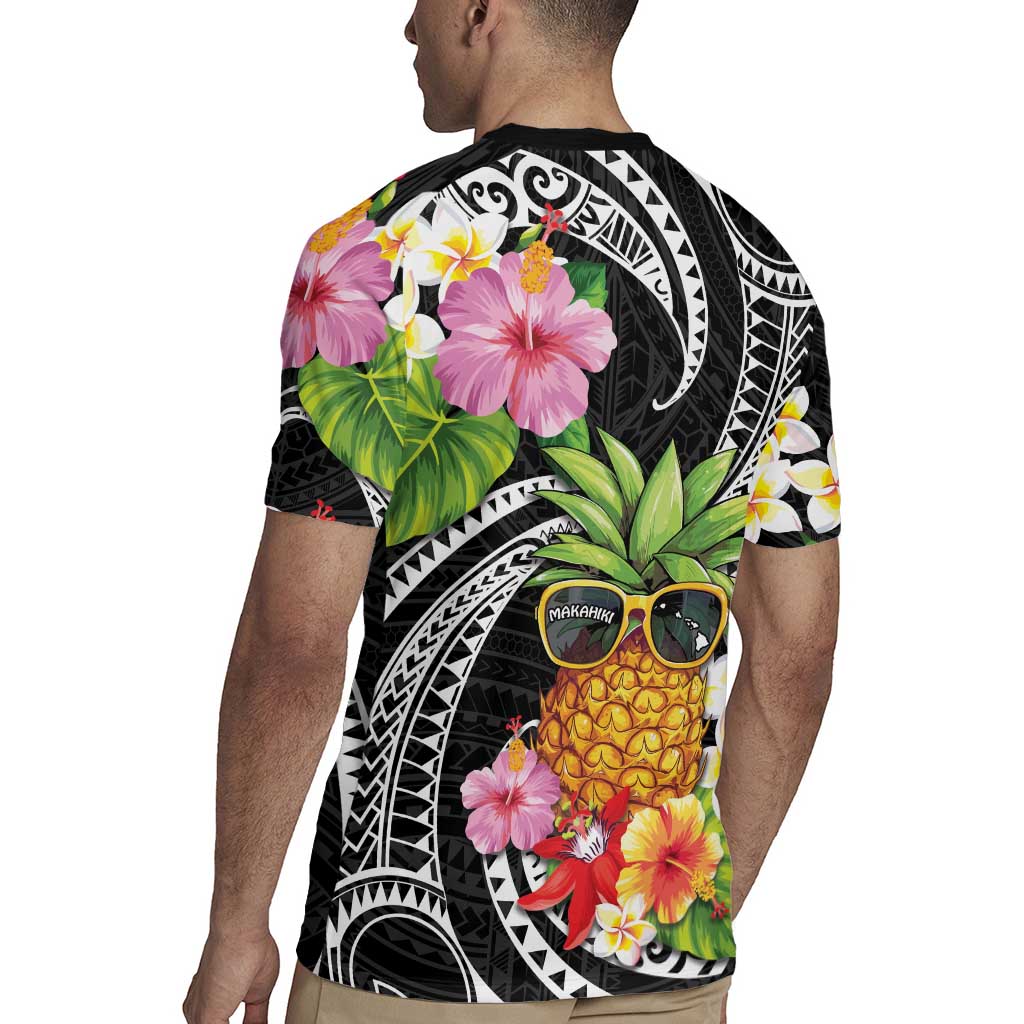 Hau'oli Makahiki Hou Rugby Jersey Aloha Pineapple Tropical Vibe LT9 - Polynesian Pride