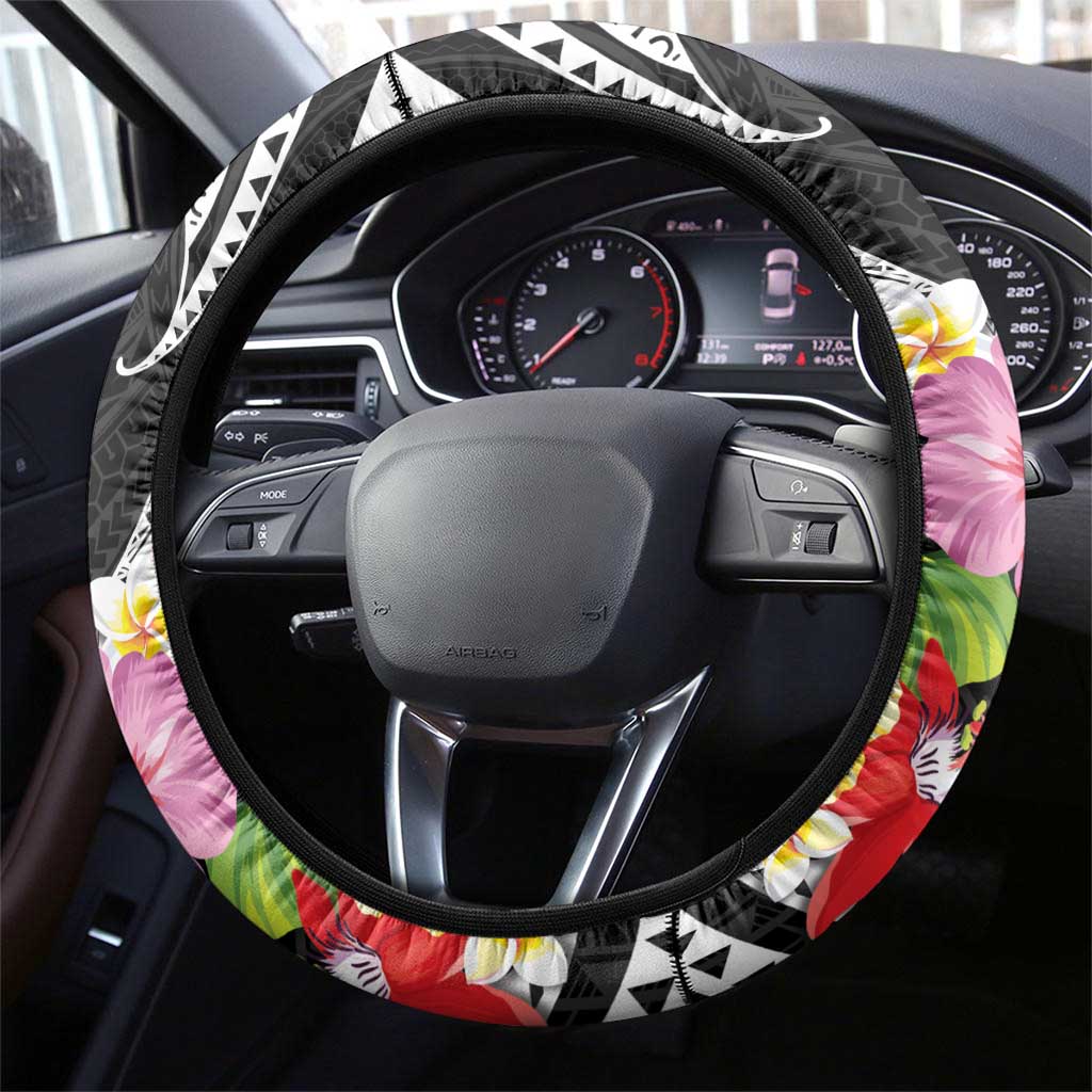 Hau'oli Makahiki Hou Steering Wheel Cover Aloha Pineapple Tropical Vibe LT9 - Polynesian Pride