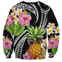 Hau'oli Makahiki Hou Sweatshirt Aloha Pineapple Tropical Vibe LT9 - Polynesian Pride
