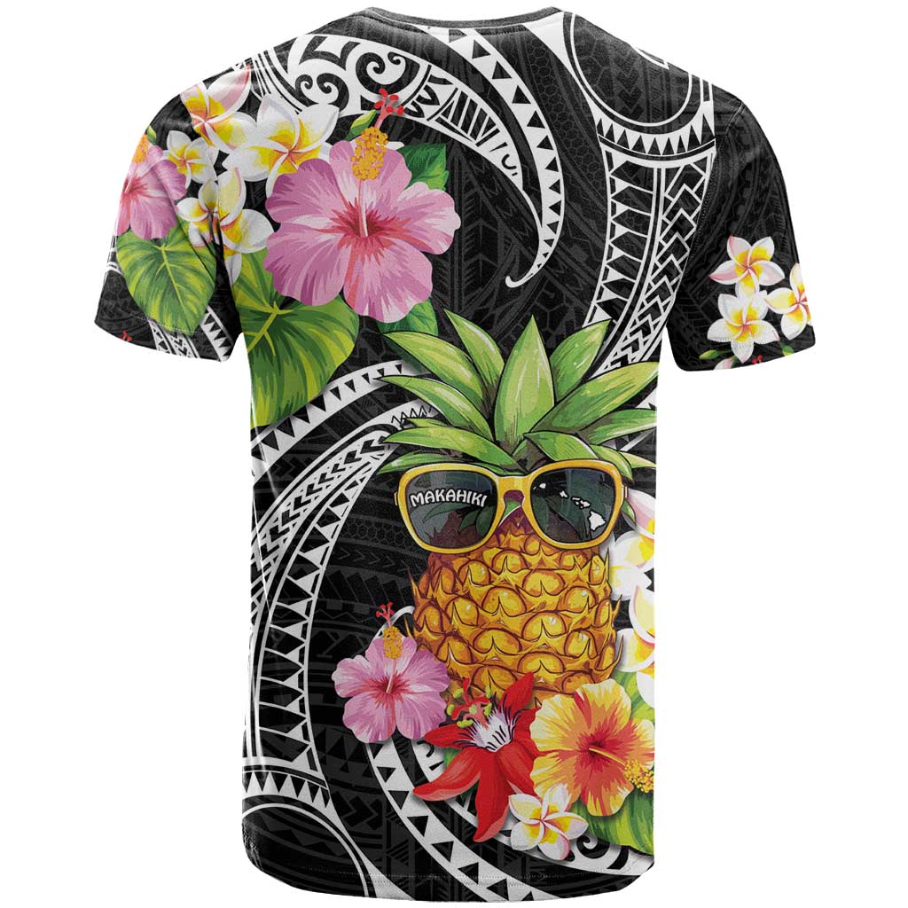 Hau'oli Makahiki Hou T Shirt Aloha Pineapple Tropical Vibe LT9 - Polynesian Pride
