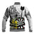 Personalised New Zealand Darts Baseball Jacket Kowhai Floral with Maori Tattoo