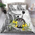 Personalised New Zealand Darts Bedding Set Kowhai Floral with Maori Tattoo