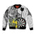 Personalised New Zealand Darts Bomber Jacket Kowhai Floral with Maori Tattoo