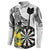 Personalised New Zealand Darts Button Sweatshirt Kowhai Floral with Maori Tattoo