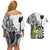 Personalised New Zealand Darts Couples Matching Off Shoulder Short Dress and Hawaiian Shirt Kowhai Floral with Maori Tattoo