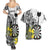 Personalised New Zealand Darts Couples Matching Summer Maxi Dress and Hawaiian Shirt Kowhai Floral with Maori Tattoo