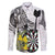 Personalised New Zealand Darts Family Matching Off The Shoulder Long Sleeve Dress and Hawaiian Shirt Kowhai Floral with Maori Tattoo