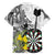 Personalised New Zealand Darts Family Matching Off Shoulder Maxi Dress and Hawaiian Shirt Kowhai Floral with Maori Tattoo