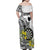 Personalised New Zealand Darts Family Matching Off Shoulder Maxi Dress and Hawaiian Shirt Kowhai Floral with Maori Tattoo