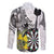 Personalised New Zealand Darts Family Matching Puletasi and Hawaiian Shirt Kowhai Floral with Maori Tattoo