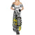 Personalised New Zealand Darts Family Matching Summer Maxi Dress and Hawaiian Shirt Kowhai Floral with Maori Tattoo