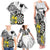 Personalised New Zealand Darts Family Matching Tank Maxi Dress and Hawaiian Shirt Kowhai Floral with Maori Tattoo