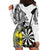 Personalised New Zealand Darts Hoodie Dress Kowhai Floral with Maori Tattoo