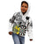 Personalised New Zealand Darts Kid Hoodie Kowhai Floral with Maori Tattoo