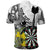 Personalised New Zealand Darts Polo Shirt Kowhai Floral with Maori Tattoo