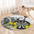 Personalised New Zealand Darts Round Carpet Kowhai Floral with Maori Tattoo