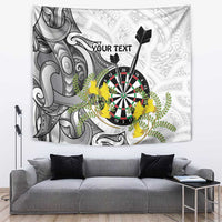Personalised New Zealand Darts Tapestry Kowhai Floral with Maori Tattoo LT9 Black - Polynesian Pride