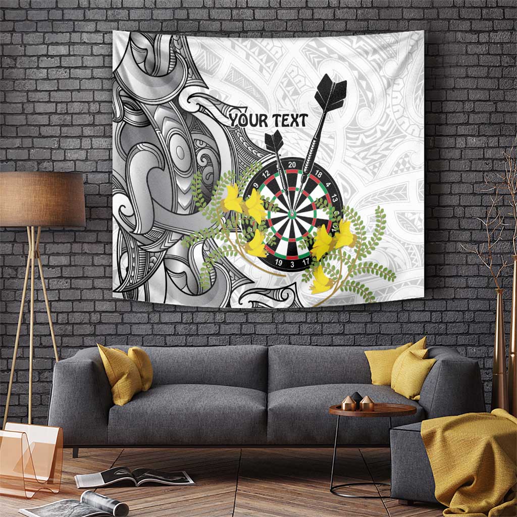 Personalised New Zealand Darts Tapestry Kowhai Floral with Maori Tattoo LT9 - Polynesian Pride