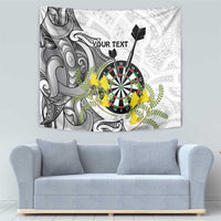 Personalised New Zealand Darts Tapestry Kowhai Floral with Maori Tattoo LT9 - Polynesian Pride