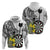 Personalised New Zealand Darts Zip Hoodie Kowhai Floral with Maori Tattoo