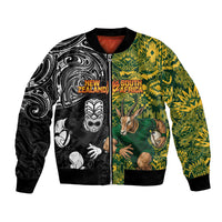 Custom New Zealand vs South Africa Bomber Jacket Rugby Rivalry Two Nations One Battle LT9 Unisex Multicolor - Polynesian Pride