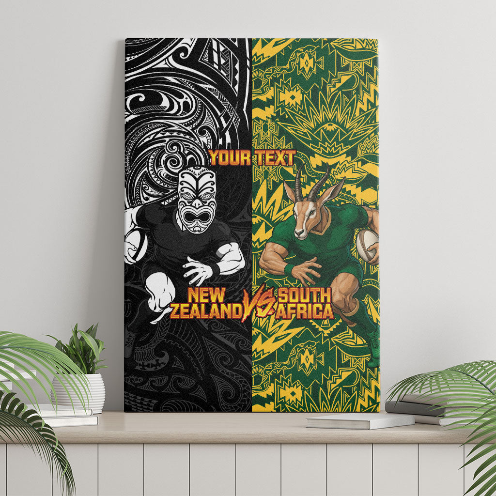 Custom New Zealand vs South Africa Canvas Wall Art Rugby Rivalry Two Nations One Battle LT9 - Polynesian Pride