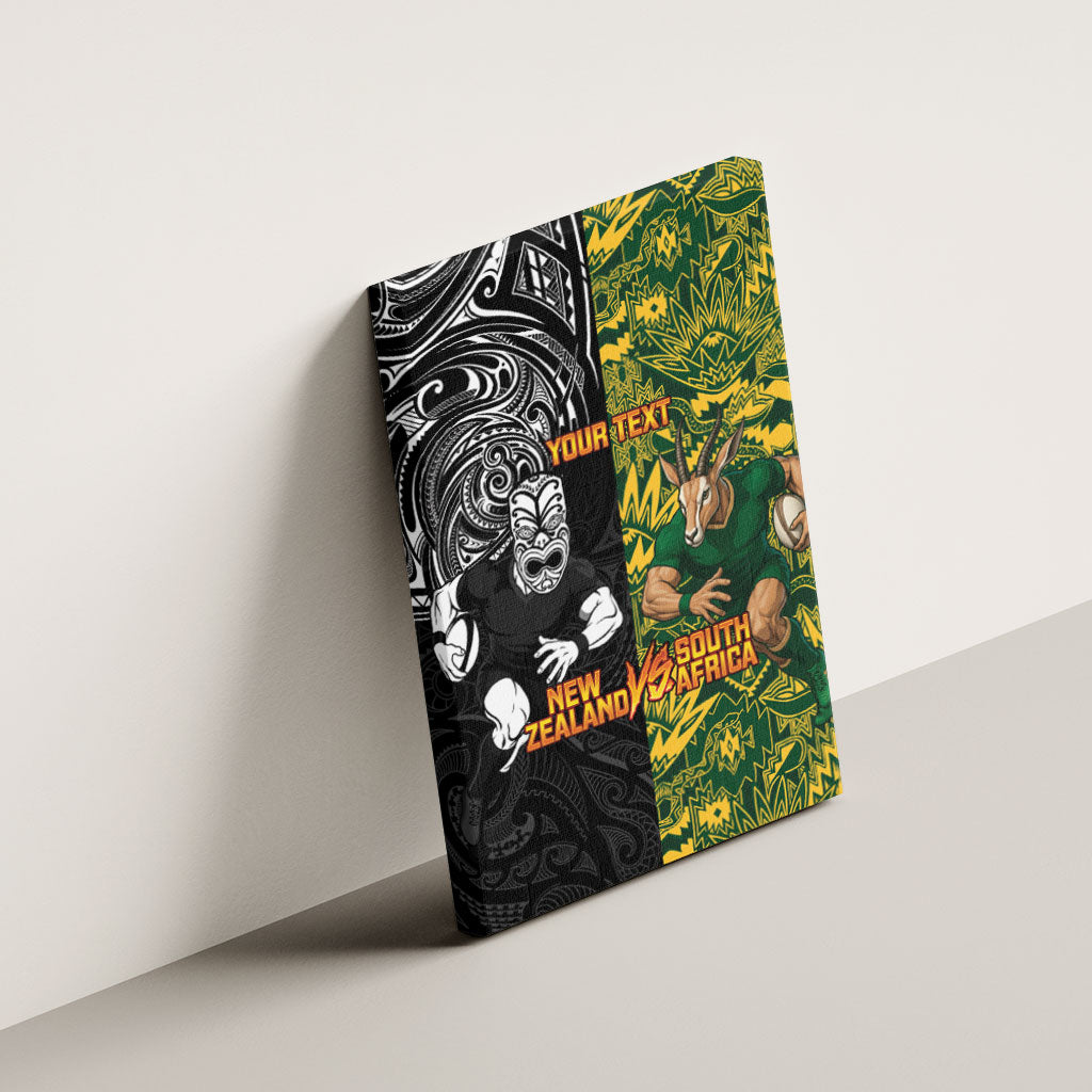 Custom New Zealand vs South Africa Canvas Wall Art Rugby Rivalry Two Nations One Battle LT9 - Polynesian Pride