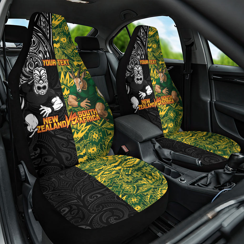 Custom New Zealand vs South Africa Car Seat Cover Rugby Rivalry Two Nations One Battle LT9 One Size Multicolor - Polynesian Pride