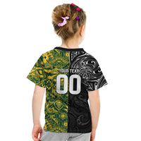Custom New Zealand vs South Africa Kid T Shirt Rugby Rivalry Two Nations One Battle LT9 - Polynesian Pride