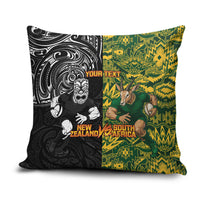 Custom New Zealand vs South Africa Pillow Cover Rugby Rivalry Two Nations One Battle LT9 Multicolor - Polynesian Pride
