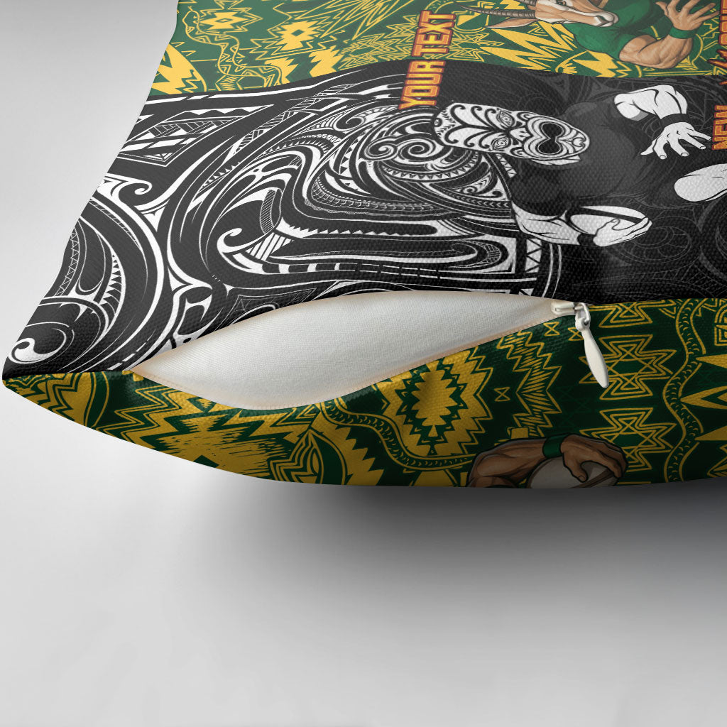 Custom New Zealand vs South Africa Pillow Cover Rugby Rivalry Two Nations One Battle LT9 - Polynesian Pride