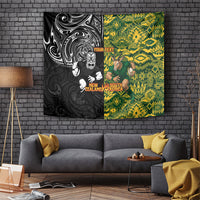 Custom New Zealand vs South Africa Tapestry Rugby Rivalry Two Nations One Battle LT9 Multicolor - Polynesian Pride