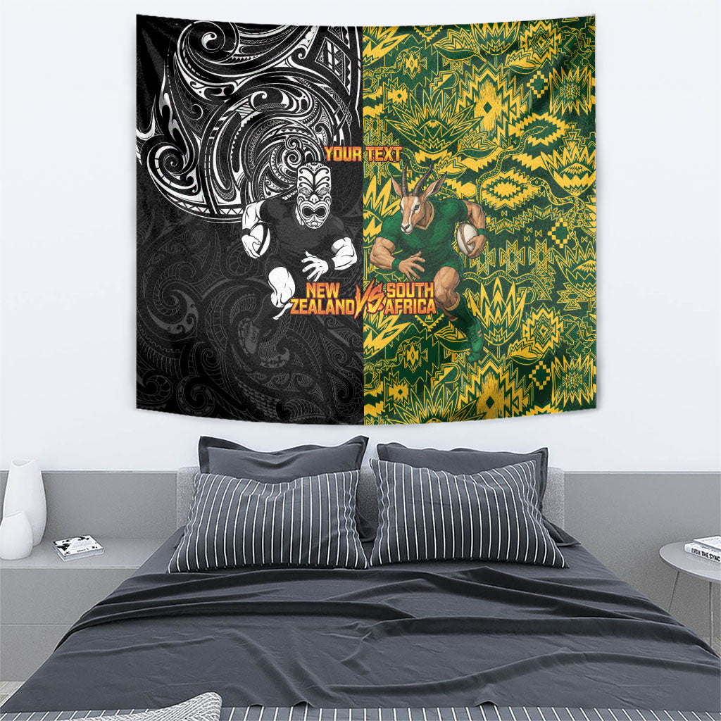 Custom New Zealand vs South Africa Tapestry Rugby Rivalry Two Nations One Battle LT9 - Polynesian Pride