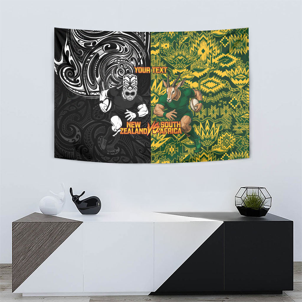Custom New Zealand vs South Africa Tapestry Rugby Rivalry Two Nations One Battle LT9 - Polynesian Pride