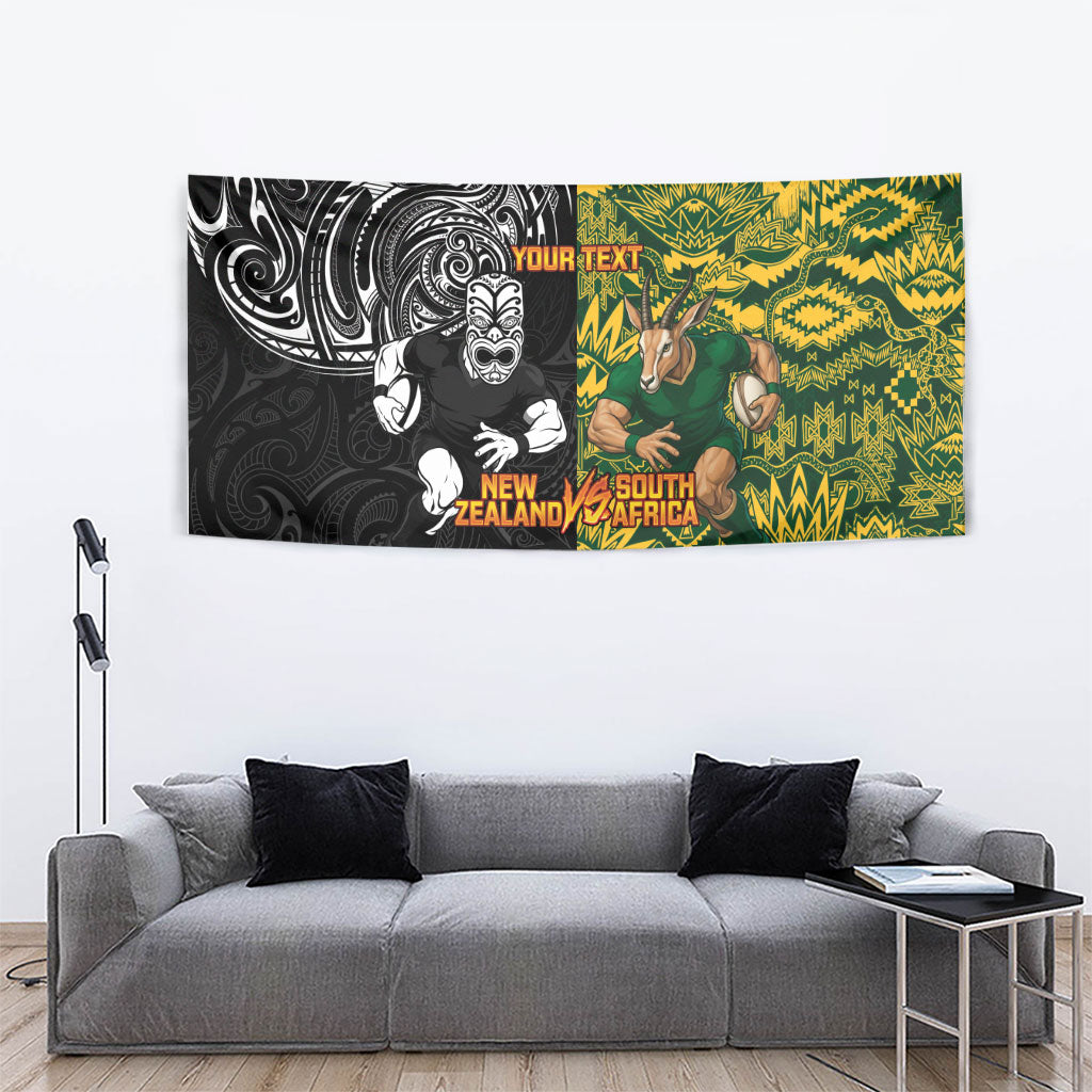 Custom New Zealand vs South Africa Tapestry Rugby Rivalry Two Nations One Battle LT9 - Polynesian Pride