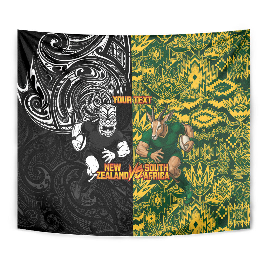 Custom New Zealand vs South Africa Tapestry Rugby Rivalry Two Nations One Battle LT9 - Polynesian Pride