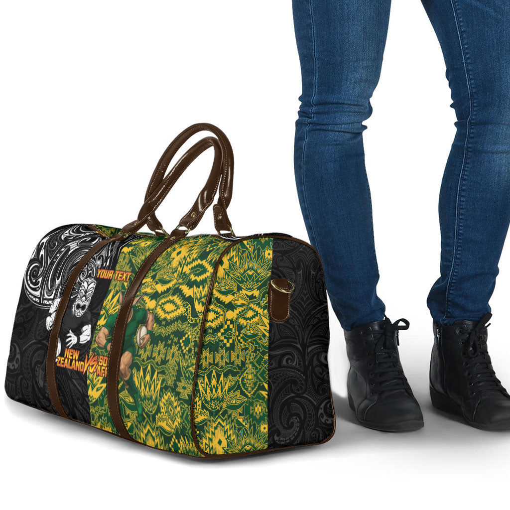 Custom New Zealand vs South Africa Travel Bag Rugby Rivalry Two Nations One Battle LT9 - Polynesian Pride