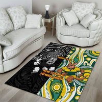 Custom Australia vs New Zealand Area Rug Rugby Rivalry Two Nations One Battle LT9 - Polynesian Pride