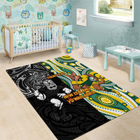 Custom Australia vs New Zealand Area Rug Rugby Rivalry Two Nations One Battle LT9 - Polynesian Pride
