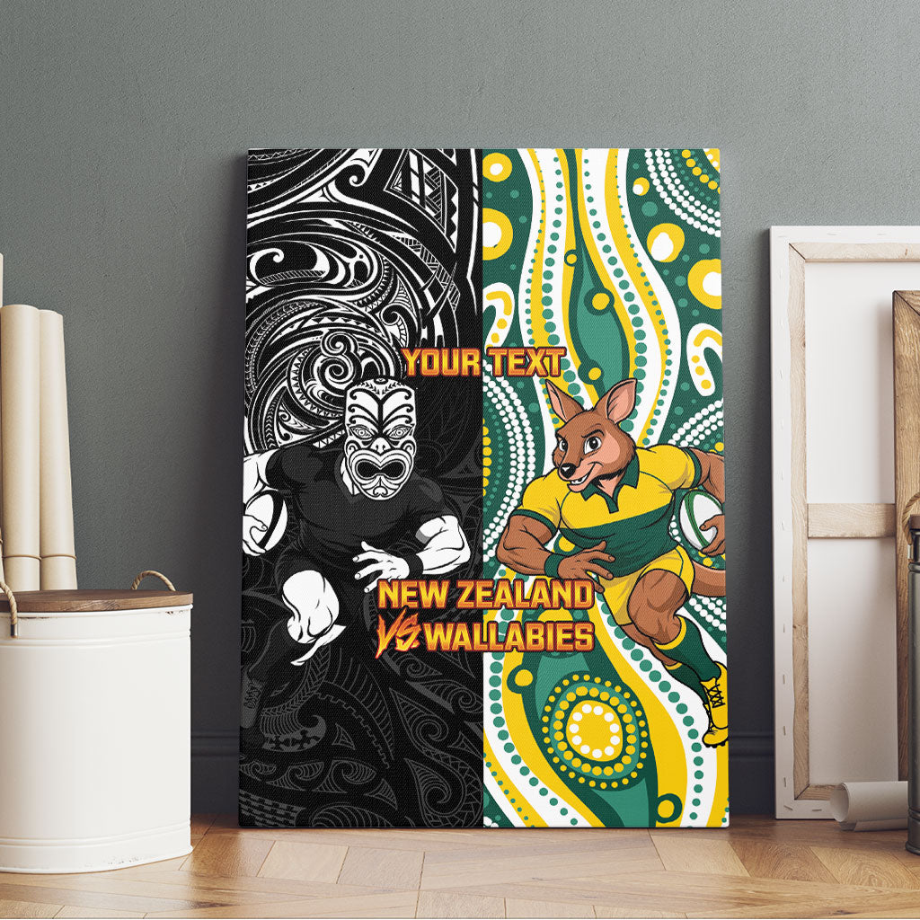 Custom Australia vs New Zealand Canvas Wall Art Rugby Rivalry Two Nations One Battle LT9 - Polynesian Pride